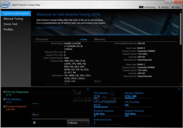 Intel Extreme Tuning Utility No Auto Tune Option